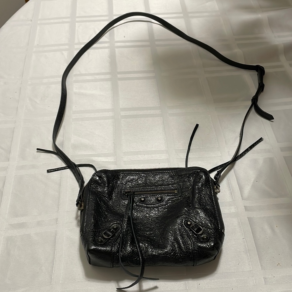 Balenciaga Black Leather Crossbody Bag